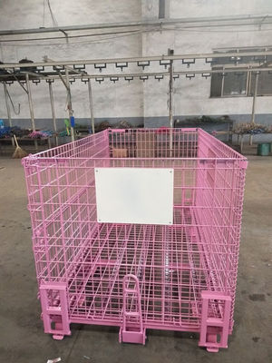 Container lưới thép dùng để chứa hàng hóa trong kho