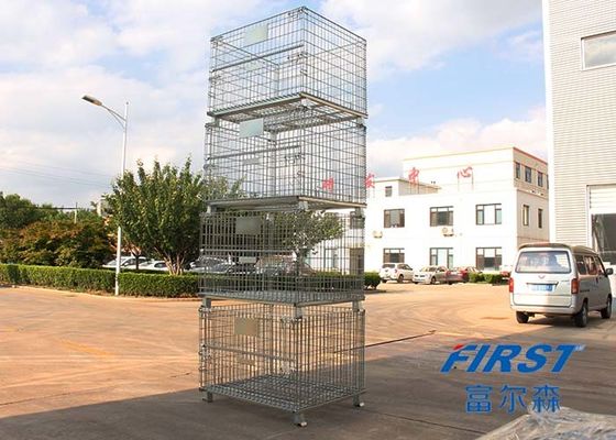 Container lưới thép dùng để chứa hàng hóa trong kho