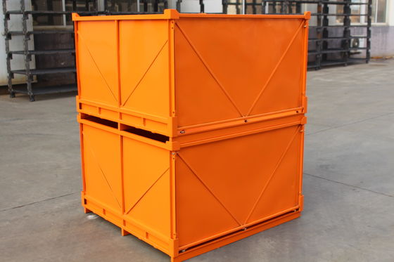 Có thể gập lại mạ kẽm 2.0mm Độ dày 48KG Lồng Pallet kim loại