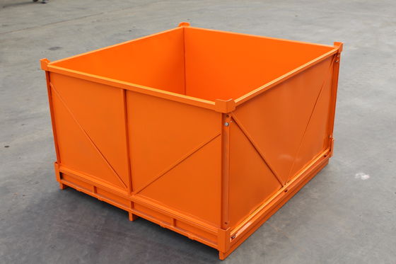 Có thể gập lại mạ kẽm 2.0mm Độ dày 48KG Lồng Pallet kim loại
