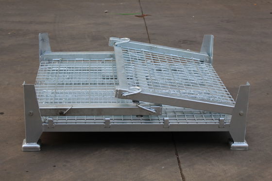 Lồng lưu trữ kim loại lưới 50x50 có thể thu gọn được mạ kẽm điện