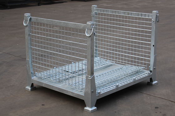 Lồng lưu trữ kim loại lưới 50x50 có thể thu gọn được mạ kẽm điện