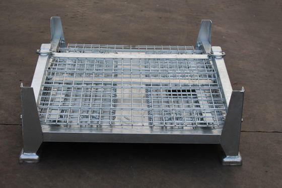 Lồng lưu trữ kim loại lưới 50x50 có thể thu gọn được mạ kẽm điện