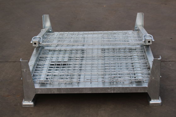 Lồng lưu trữ kim loại lưới 50x50 có thể thu gọn được mạ kẽm điện