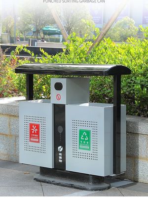 Thùng rác tái chế kim loại 80L chống lão hóa hình chữ nhật